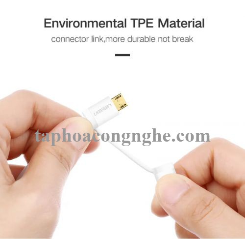 Ugreen 30170 0.5M màu trắng Cáp USB-A sang Micro USB + USB-C cao cấp US142 30030170